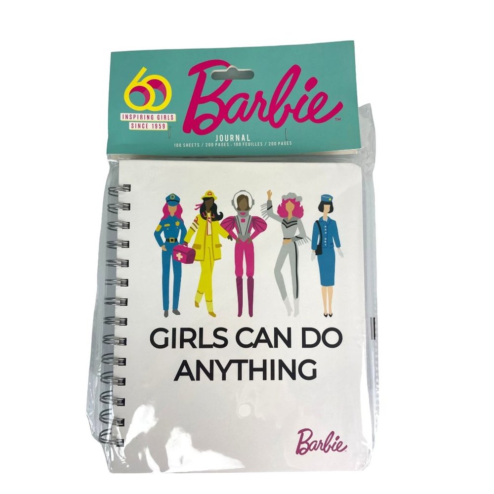 2016 New Sealed Barbie Journal Writing Notebook Girls Can Do Anything Spiral